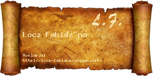 Locz Fabiána névjegykártya